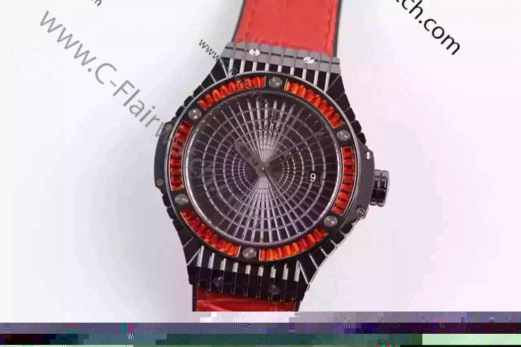 New 2016 Swiss Hublot Big Bang Carbon Case Red Diamond 42mm